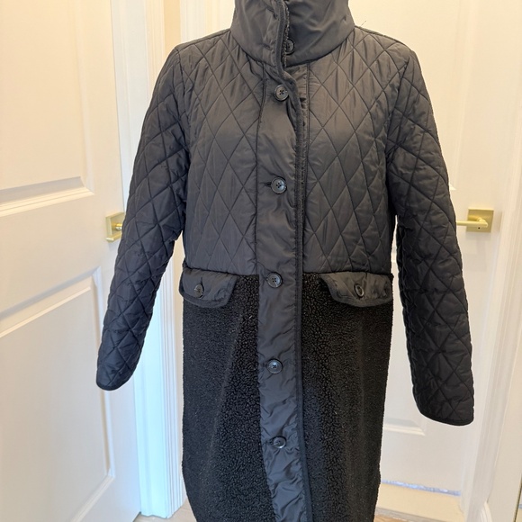 LOFT SHERPA QUILTED JACKET MEDIUM BLACK - Picture 2 of 8